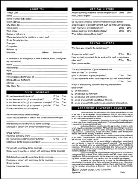 Patient Registration Forms in Solon, OH